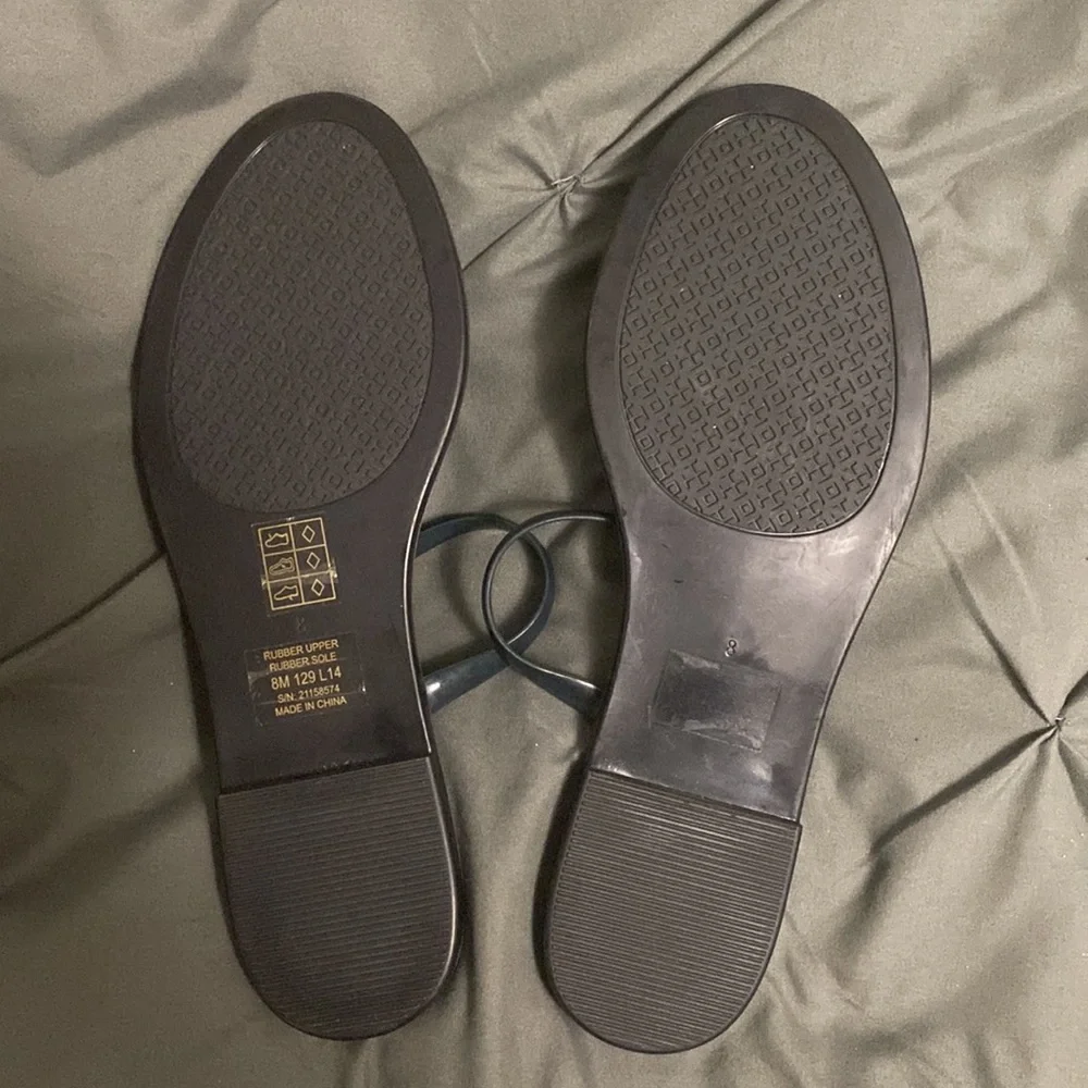 Tory Burch Navy Jelly Slip On Sandals Shoes Size 8